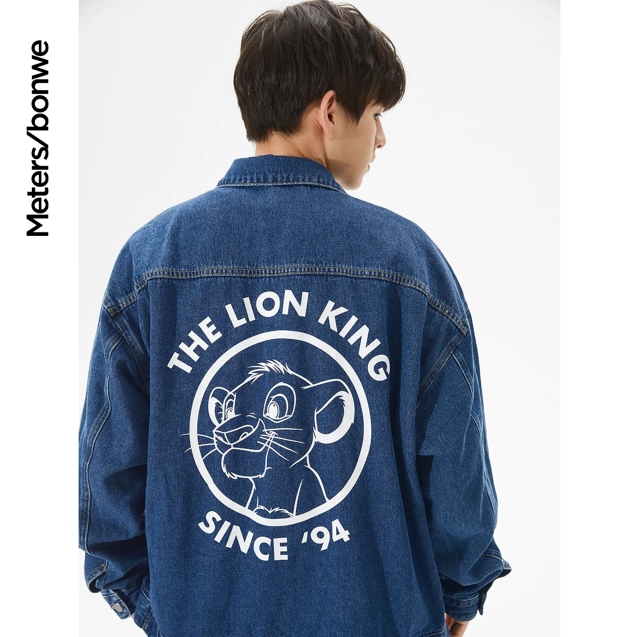 

Metersbonwe Trend Denim Jacket Men New Winter Coat Loose Couple Coat Women Tide Cartoon Co-Branded Tops Outerwear