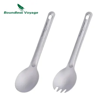 Boundless Voyage Titanium Cutlery – Lightweight Reusable Spoon & Spork Set 1