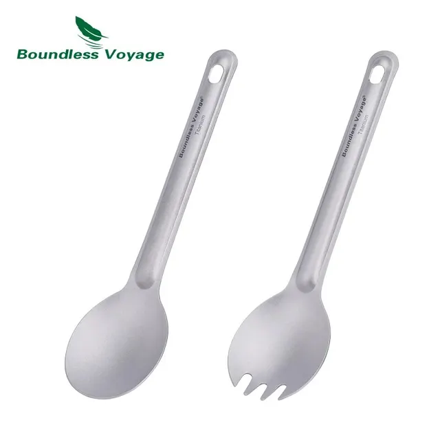 Boundless Voyage Titanium Cutlery – Lightweight Reusable Spoon & Spork Set 1