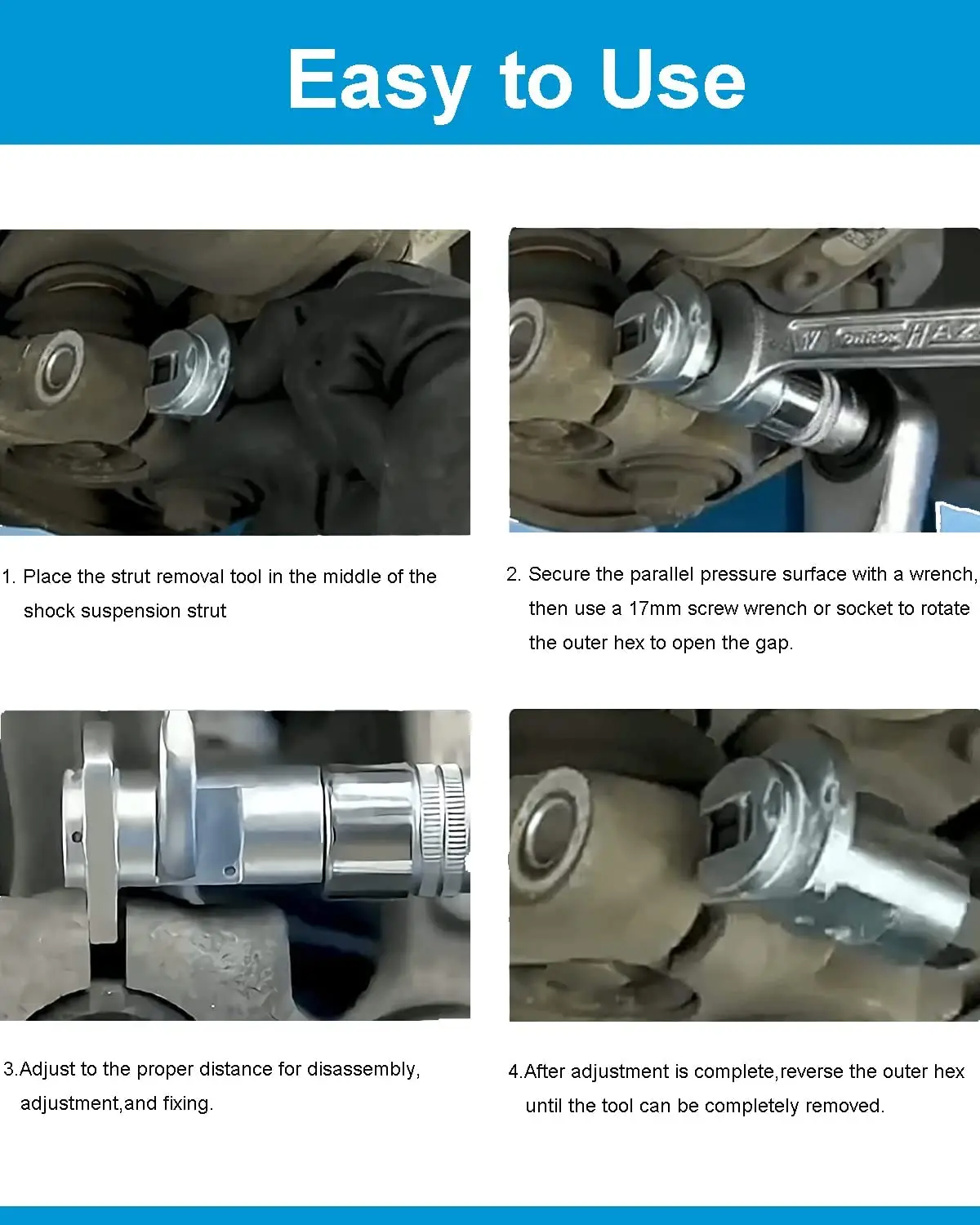 Outil de Démontage d'Amortisseur Hydraulique de Voiture, Tête à Boule, Bras  Pivotant, Mathiateur de Suspension, T-shirts de Travail