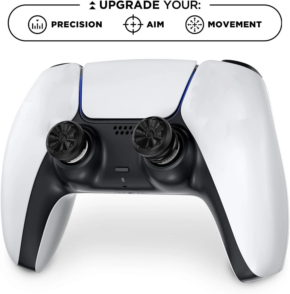 High-Rise Performance Thumbsticks for PlayStation 5 4 PS5/PS4/8BitDo Ultimate Precision Ring Aim Assist Rings Analog Stick Kit