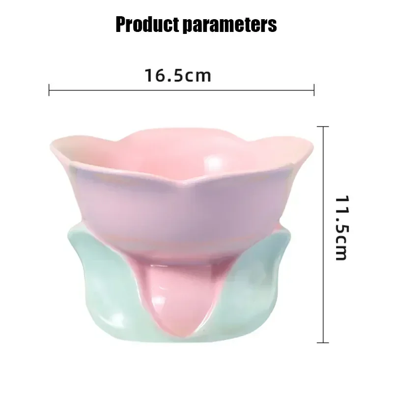 

Drinking Feeding Feeders Pet Bowl Cats Small Flower Ceramic Raised Supplies Dogs Non-slip Products Puppy Cat Eating Elevated