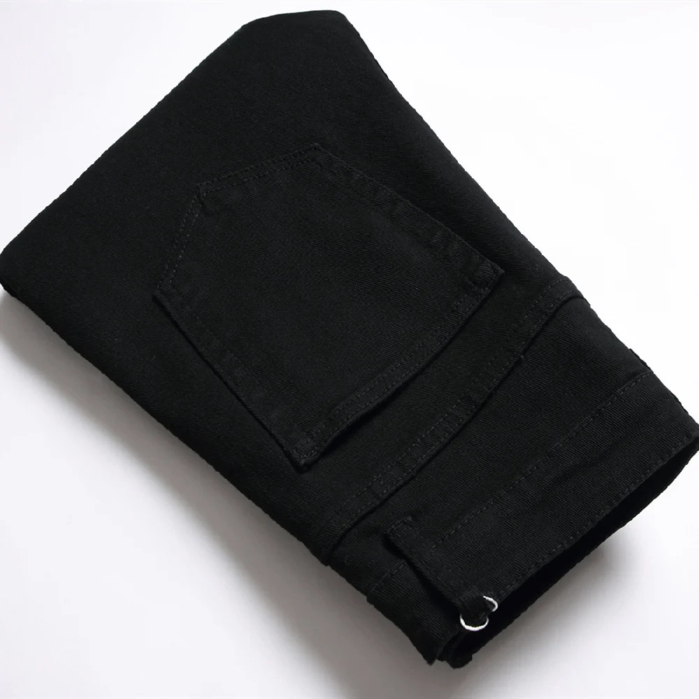 Ripped Patchwork Jeans Ripped Jeans Men Stretch Skinny Fit Pencil Jeans Trousers For Men's