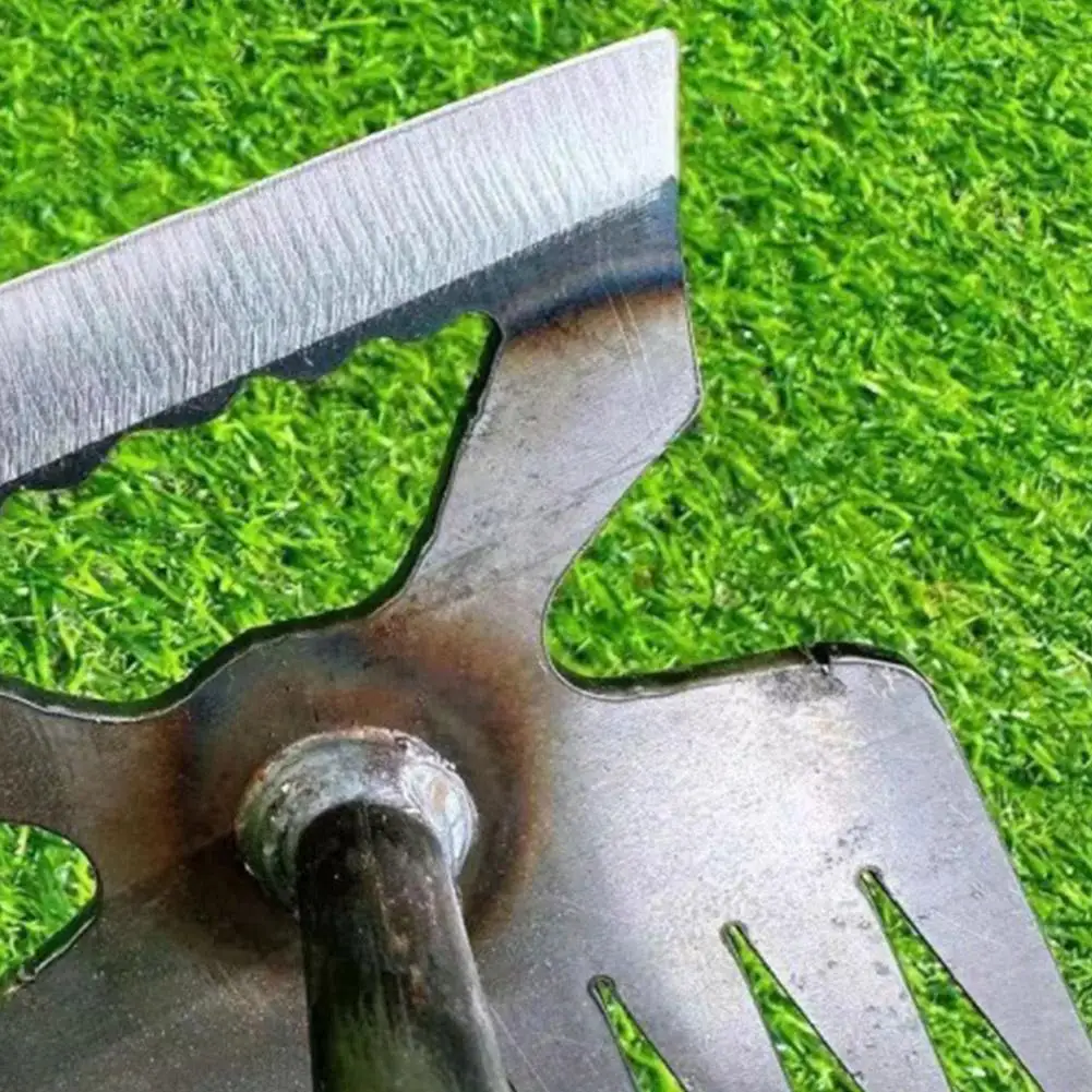 1pc Garden Rake Household Garden Weeder Digging Ground Red Farming Tools Weeds Removal Stainless Steel