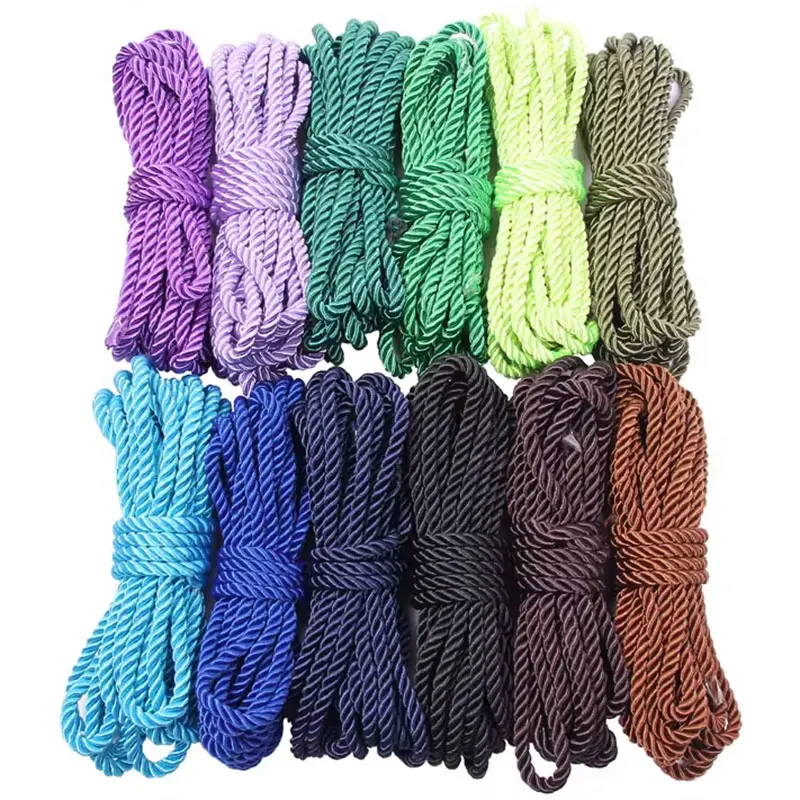 Luxurious Twisted Satin Cord for DIY Crafts & Home Decor - 5mm Braided Decorative Rope