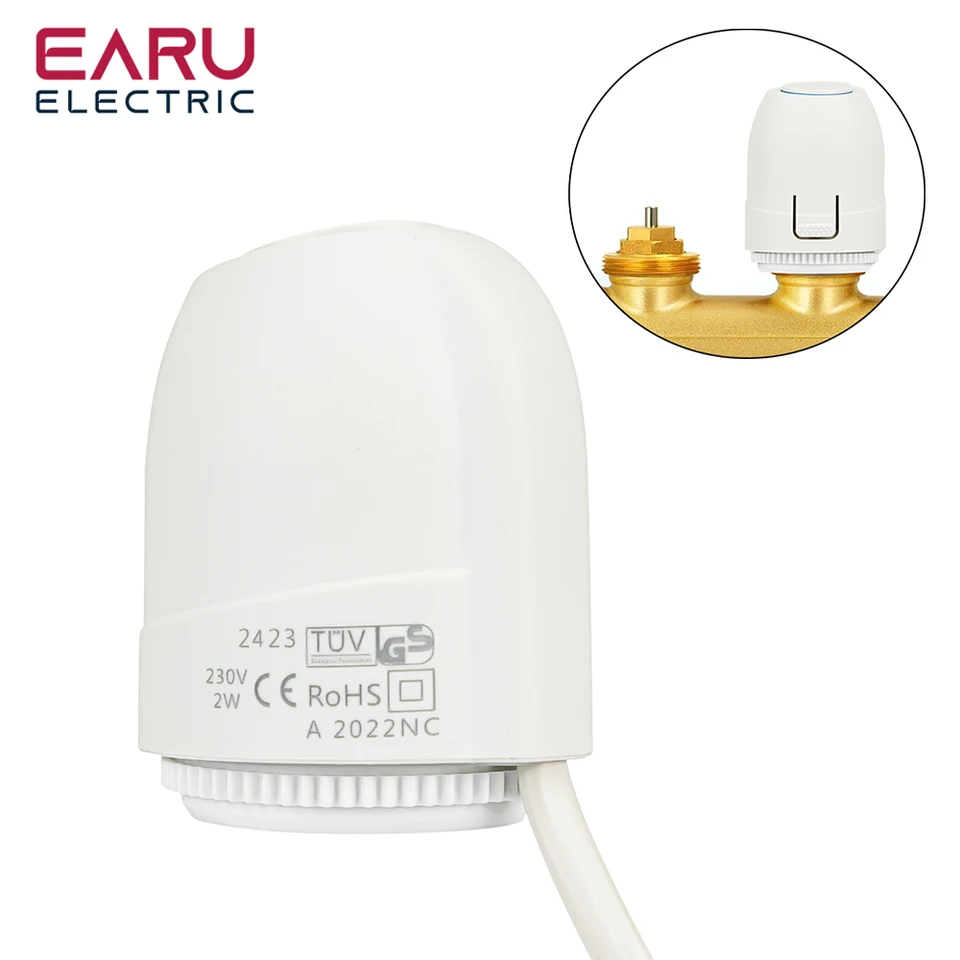 Valvola Riscaldamento A Pavimento NC AC 230V - Attuatore Termico Per Collettore | Per Termostato