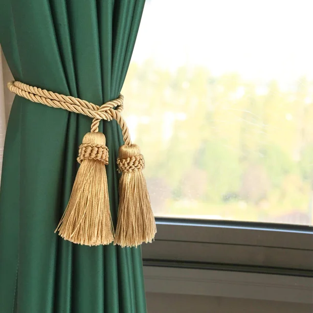 2/4Pcs Tassel Curtain Tieback Hanging Ball Brush Home Decoration Fringe Holdback Curtains Accessories Braid Belt Lashing Rope