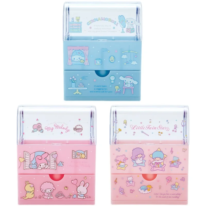 Supercute Sanrio Characetrs Hello Kitty Little Twin Stars Cinnamoroll Desk  Organizer Storage w/ Drawers & Partitions