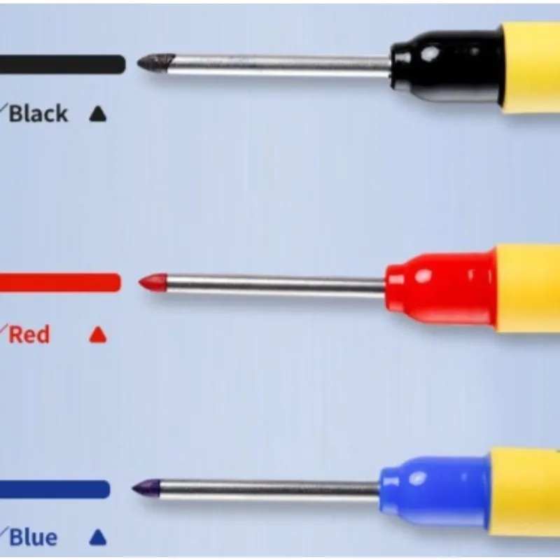 Long Headed Marking Pen, Red/blue/black Waterproof Woodworking Decoration, Deep Hole Multi-purpose Marking Tool, Convenient