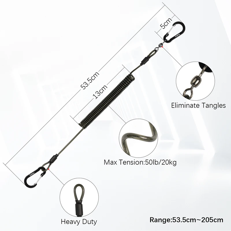 fishing tools Coiled Lanyards Wrap rod Strap Tie Belt fishing