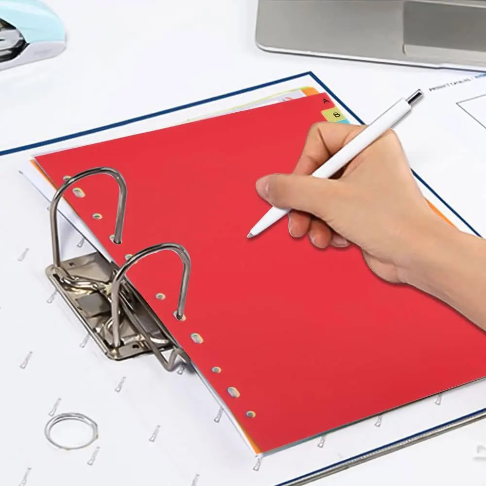 10/21pcs binder dividers, 1-10 numbers, A-YZ letters label notebook dividers, suitable for 2/3/4/11 ring binders. - 5