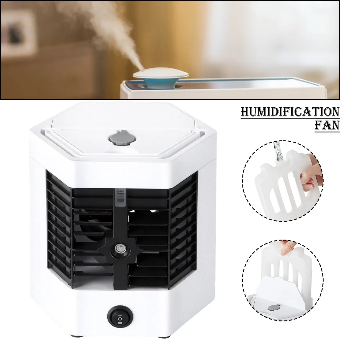 Portable Air Conditioner USB New Style 3 In 1 Purifying Humidifier Cooler Adjustable 3 Speeds Personal Humidifier  Home Office