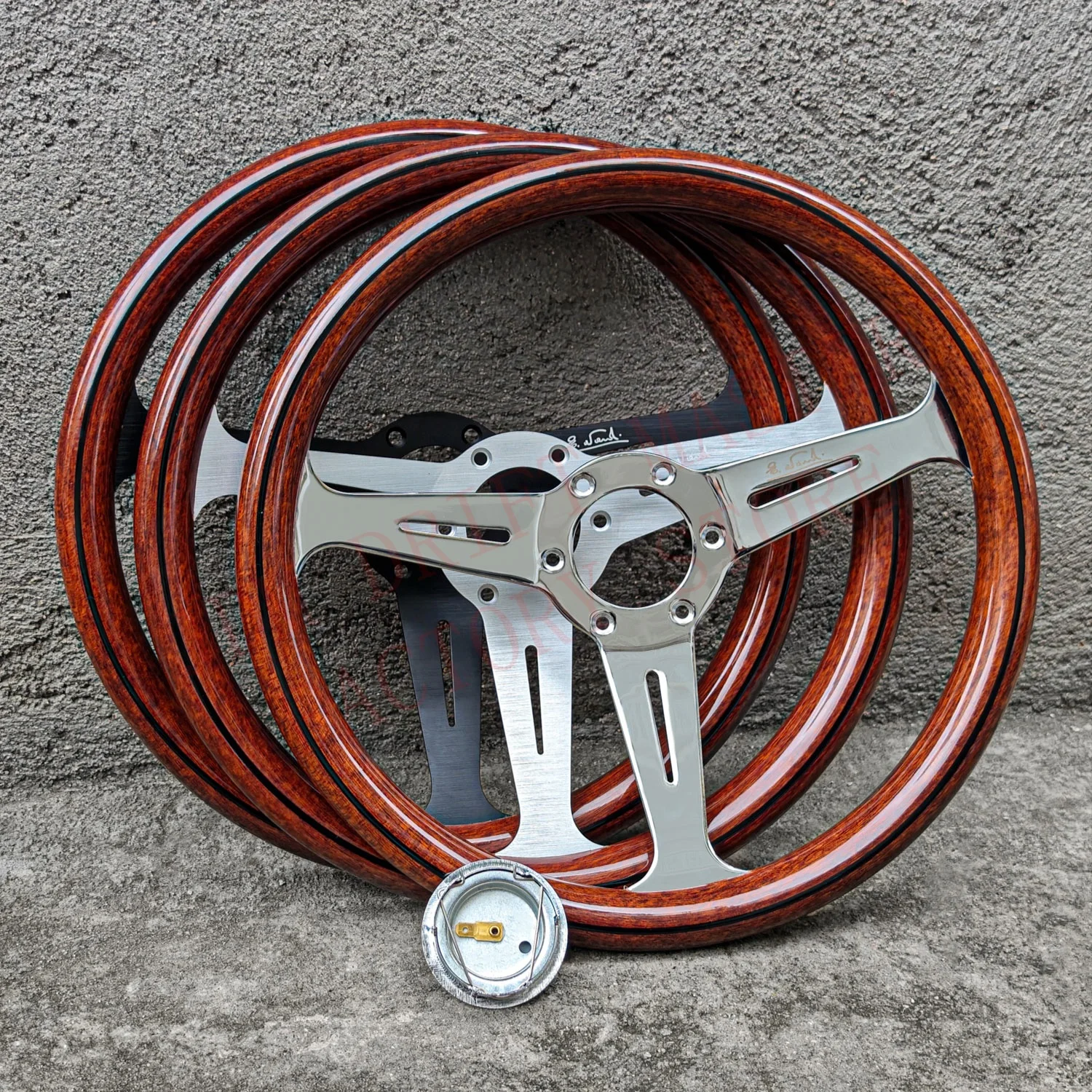 Classic Wooden Steering Wheel Universal Racing Sport Steering Wheel 14Inch 358mm 74mm PCD