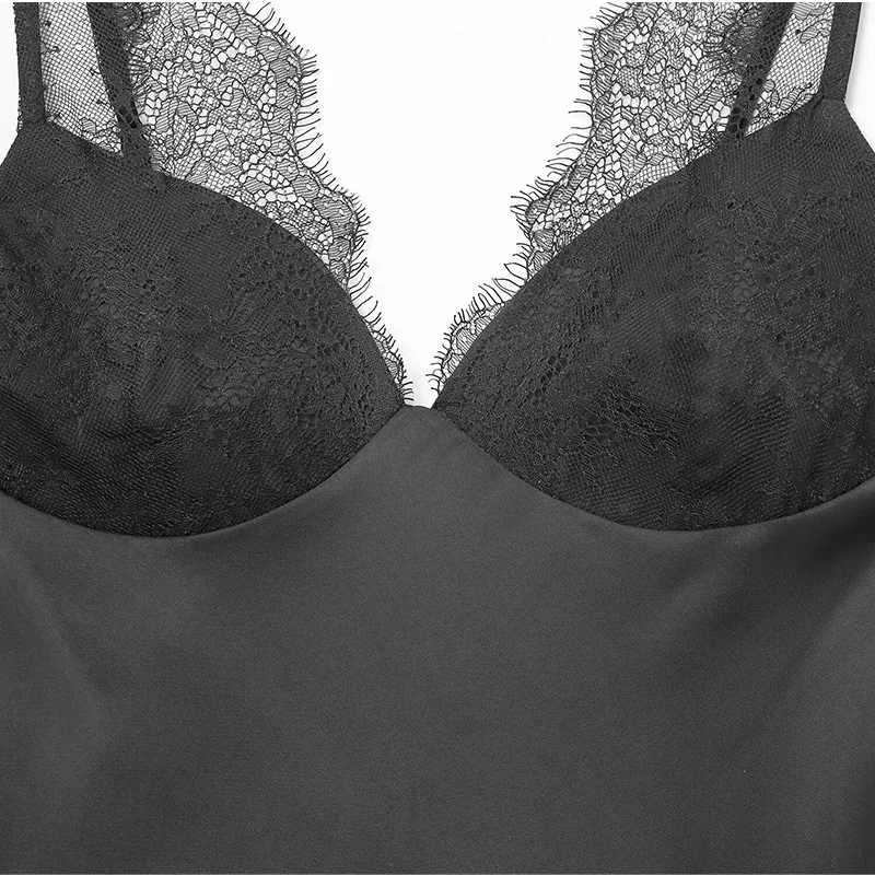 HXAO Schwarz Spitze Top Frauen Ärmellose Slip Sexy Tops Für Frau Korsett Party Leibchen Top Weibliche Gestellte Backless Tanks Und Camis – Detail 15