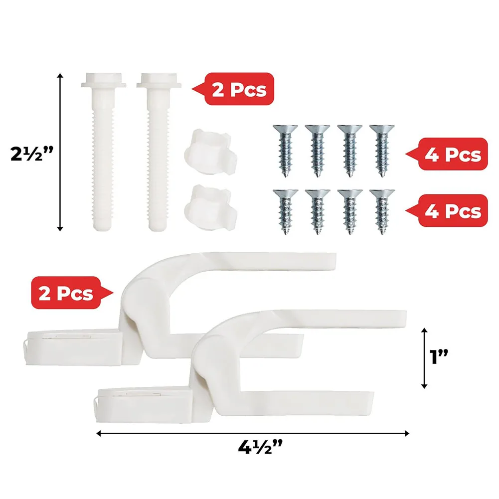 Universal Plastic Toilet Seat Hinges Replacement With Bolts Screw And Nuts For Toilet Seats Lids White Bathroom Accessories