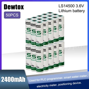 PLC CNC 공작 기계 시계용 AA 리튬 배터리, 가스 수량계 기본 배터리, 3.6V, 2400mAh, LS14500, 14500 ER14505, 50 개, 신제품