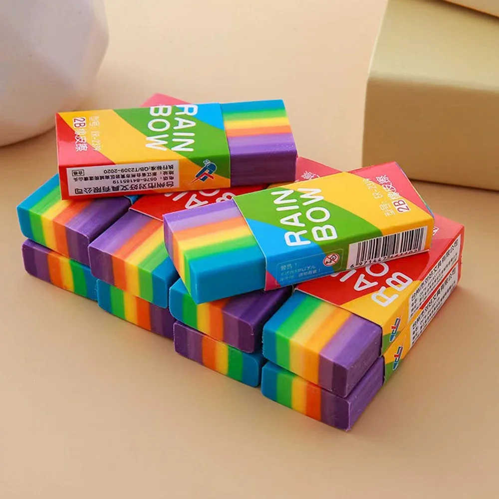 Rainbow Eraser 2B Color Art Pencil Eraser Clean Non-Marking Student Stationery pencil eraser