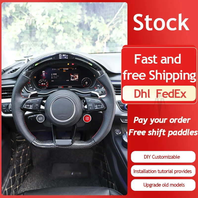 

Carbon Fiber Steering Wheel For Audi TT R8 TTRS TTS MK2 MK3 S3 Car Steering Wheel Control