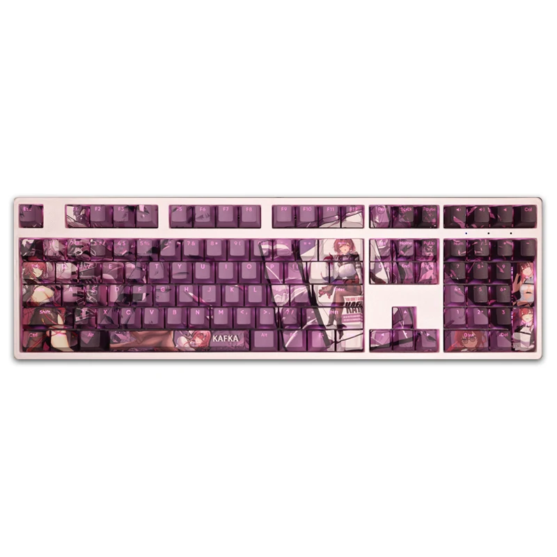 Kafka-keycap para Teclado Mecânico 108 Keycap Pbt Sublimação de Corante Transmissor de Luz Cherry Switch Cross Key Cover Star Trilho Jogo - Imagem 5