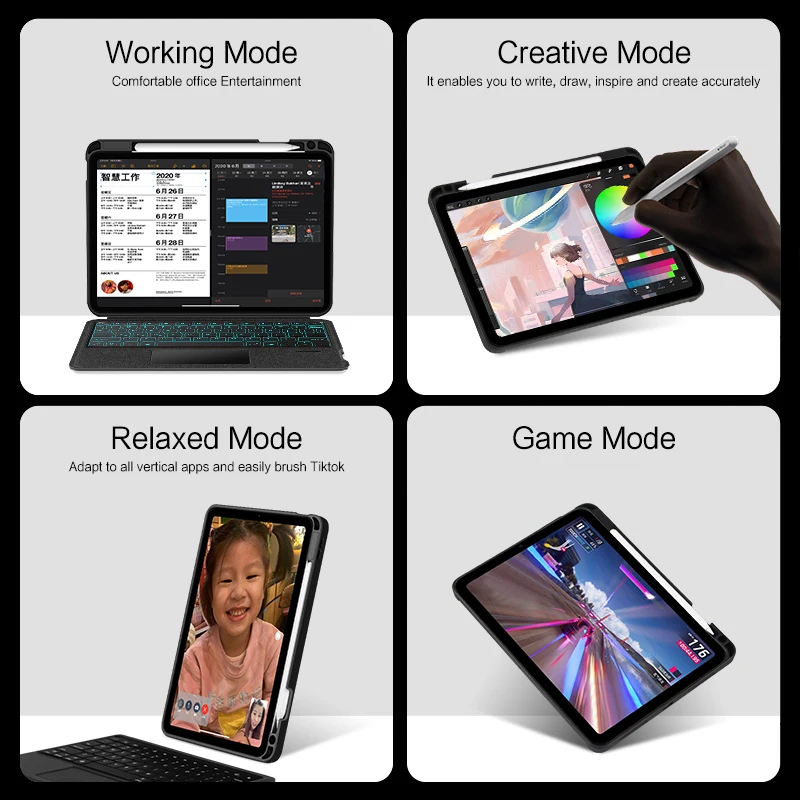 حافظة لوحة مفاتيح لاسلكية قابلة للفصل لهاتف iPad A...