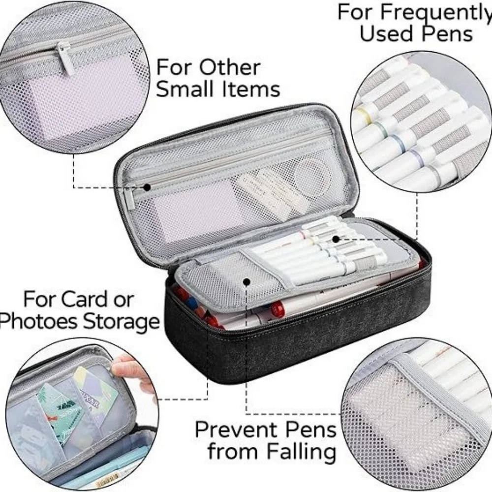 Compact Large Capacity Pencil Case, Stationery Storage Organizer