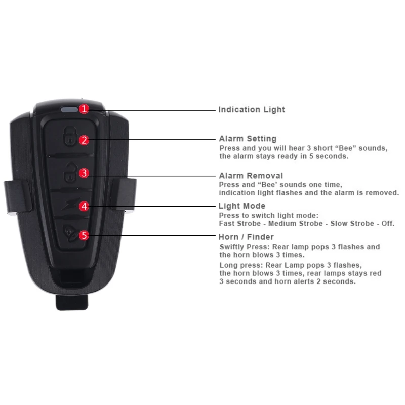 Bicycle Rear Light + Anti-theft Alarm USB Charge Wireless Remote Control LED Tail Lamp Bike Finder Lantern Horn Siren Warning A6