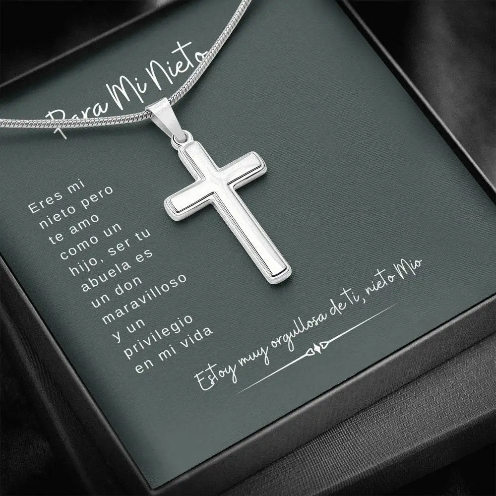 

Orgullo De Mi Nieto | Collar De Cruz Dropshipping New 925 Silver Cross Necklace Gift For Boys Fashion Cool Necklace Gifts