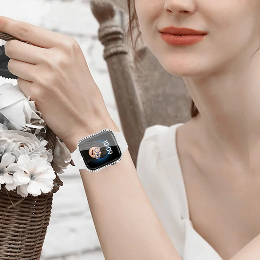 Sparkling Protective Apple Watch Case with Glass Screen Protector