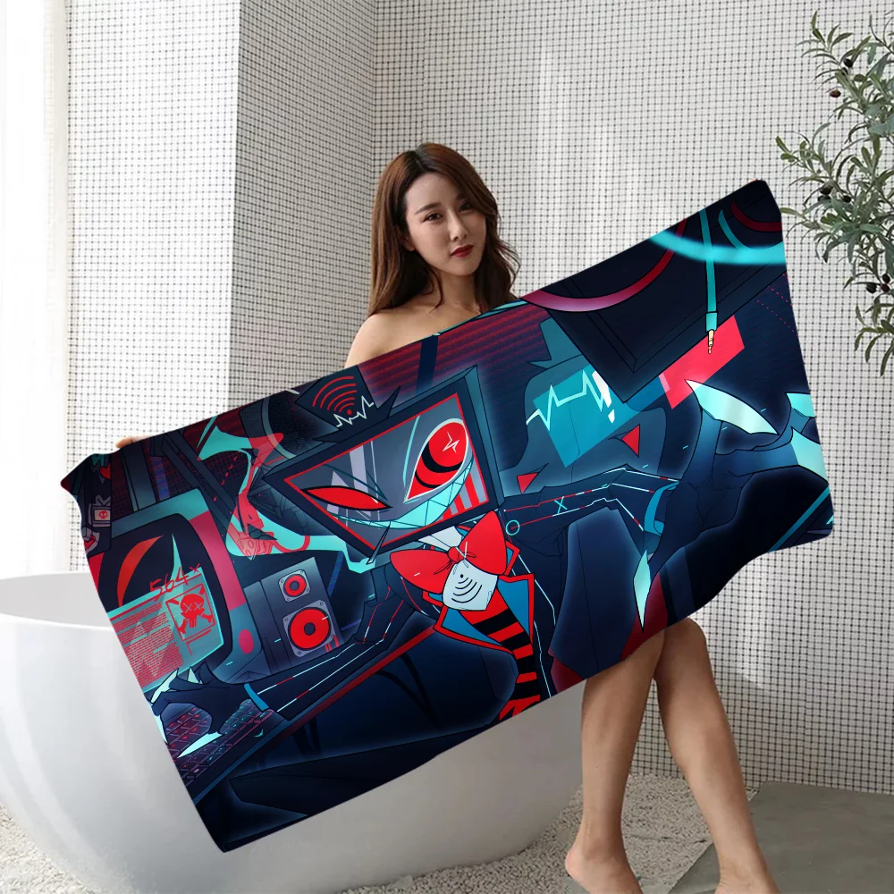 Cartoon H-Hazbin-Hoteles Towel Microfiber Beach Towel Absorbent Quick dry Soft Yoga Swimming Resort Mountain Climbing Towel 5