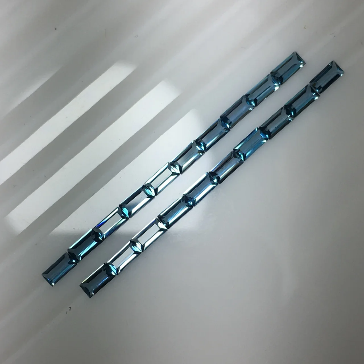 Natural London Blue Topaz Rectangle Cut 2x4mm Small Size Gemstones Jewelry DIY Making Stone