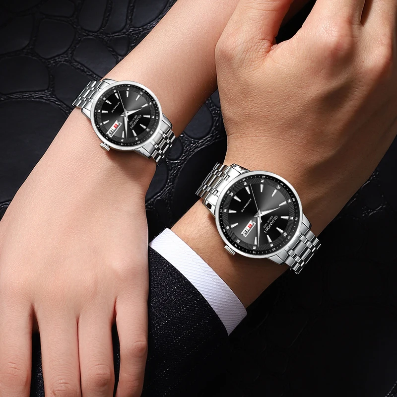 Guanqin tungsten steel watch, couple's fully automatic mechanical watch, men's waterproof fashion, business trend watch