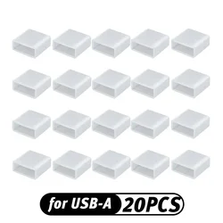 Universal Reusable Type - C USB Charging Port Dustproof Protector Cap with Anti - Lost Rope (20 For USB - A)