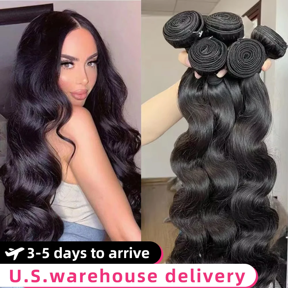 Human Hair Bundles 16A Brazilian 28Inch Body Wave 3 4Bundles Unprocessed Virgin Hair