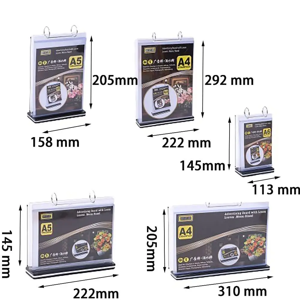 A4 A5 A6 Table Menu Stand Convenient Portrait Pageable Paper Menu Display Stand Landscape Waterproof Flip Table