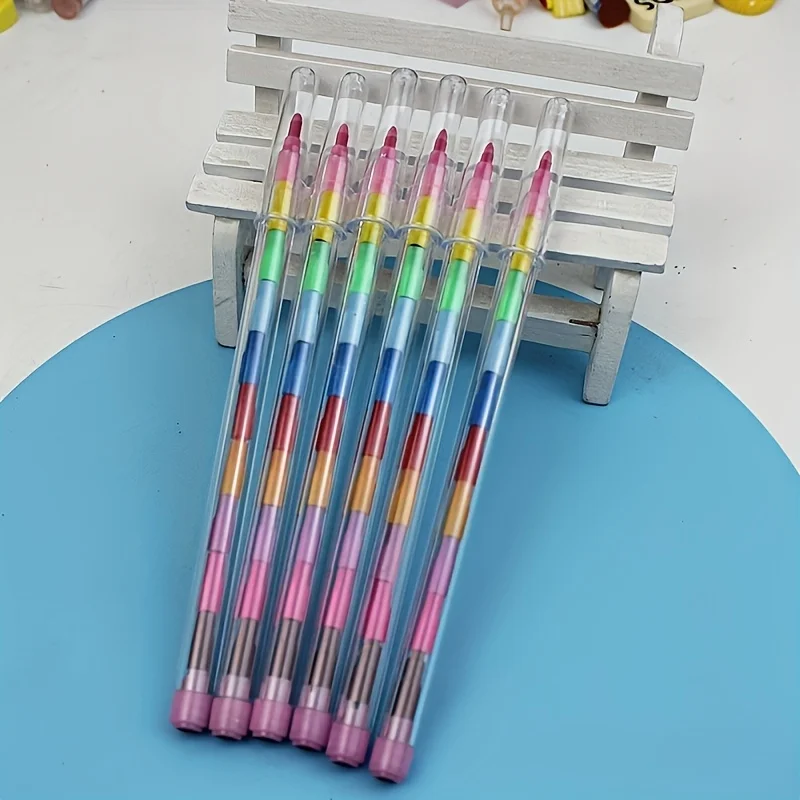 12PCS Stackable Crayons Assemblable Crayons, Party Gifts Multicolor Graffiti Drawing Tools School Office Magic Colored Pencils - 4