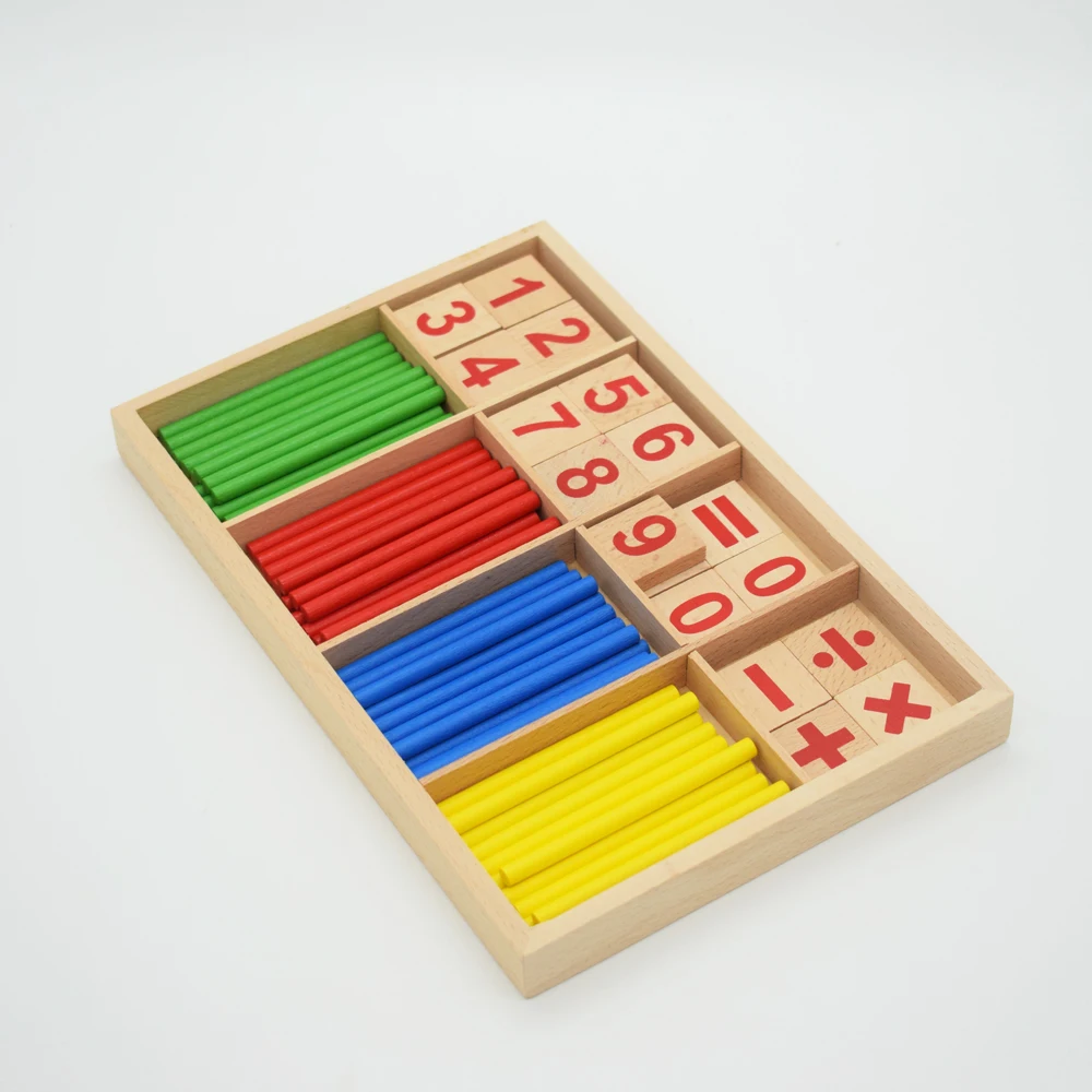 Montessori Teaching Wooden Toys Children Math Counting Stick Toys Preschool Educational Math Arithmetic Teaching Aids Kids Gift