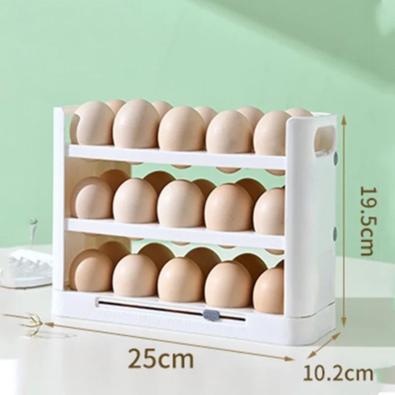 Egg Dispenser Egg Storage Box Egg Storage Container Egg Holder for Refrigerator Detachable 36 Flip Egg Storage Organizer Refrigerator Side Door Holder with Timer