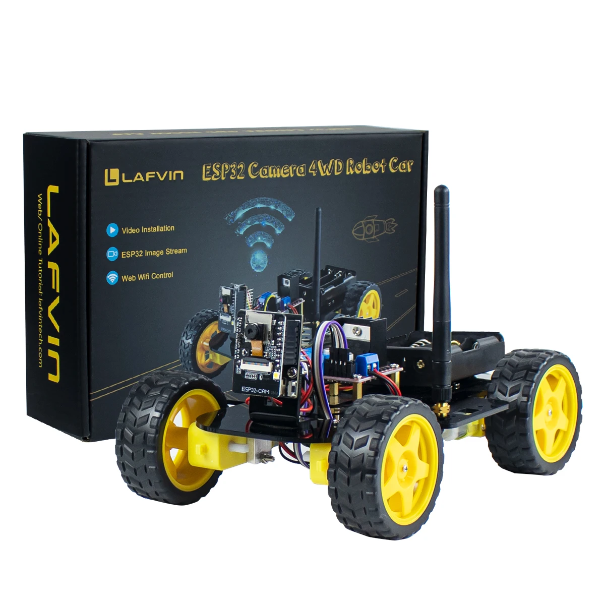 Lafvin robot inteligente para coche kit de automatizaci n con wifi c