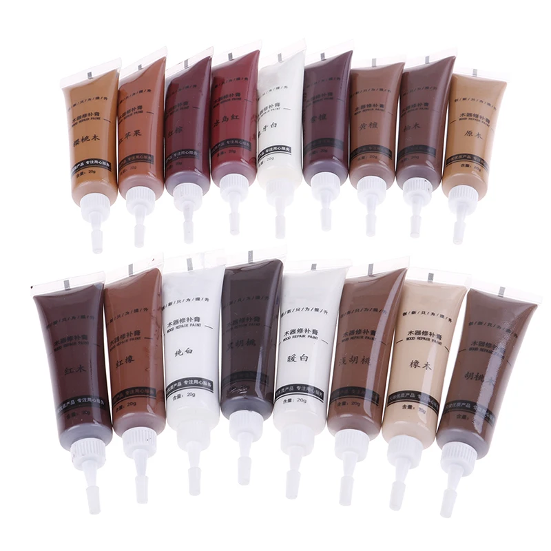 Furniture Repair Markers 2Pcs 20g Wood Furniture Refinishing Paste Wood Floor Scratch Fast Remover Repair Paint Wax For Furniture 17 Colors