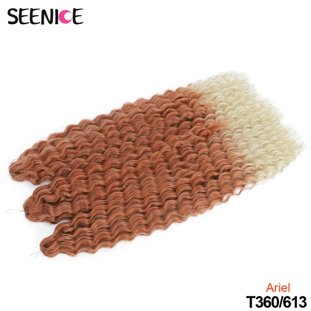Ariel Curl Deep Wave Twist Crochet Hair Natural Synthetic Afro Curls Crochet Braids Ombre Braiding Hair Extensions For Women T360-613