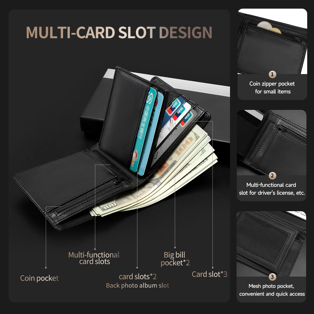 Tigernu Wallets For Man	Soft PU Card Wallet RFID Coin Purse Light Card Holder As Gifts Men's Wallets Waterproof Card Bags Mini - 2