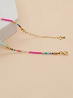 Go2boho-Colliers perlés Boho pour femmes, arc-en-ciel coloré, été, bohème, perle mixte, cristal, colliers de présidence, tour de cou, bijoux de plage 3