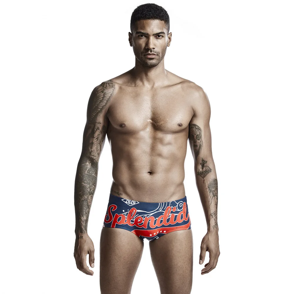 Spring and summer, digitally printed swimming trunks for men, fashionable low-rise men's boxer swimming trunks