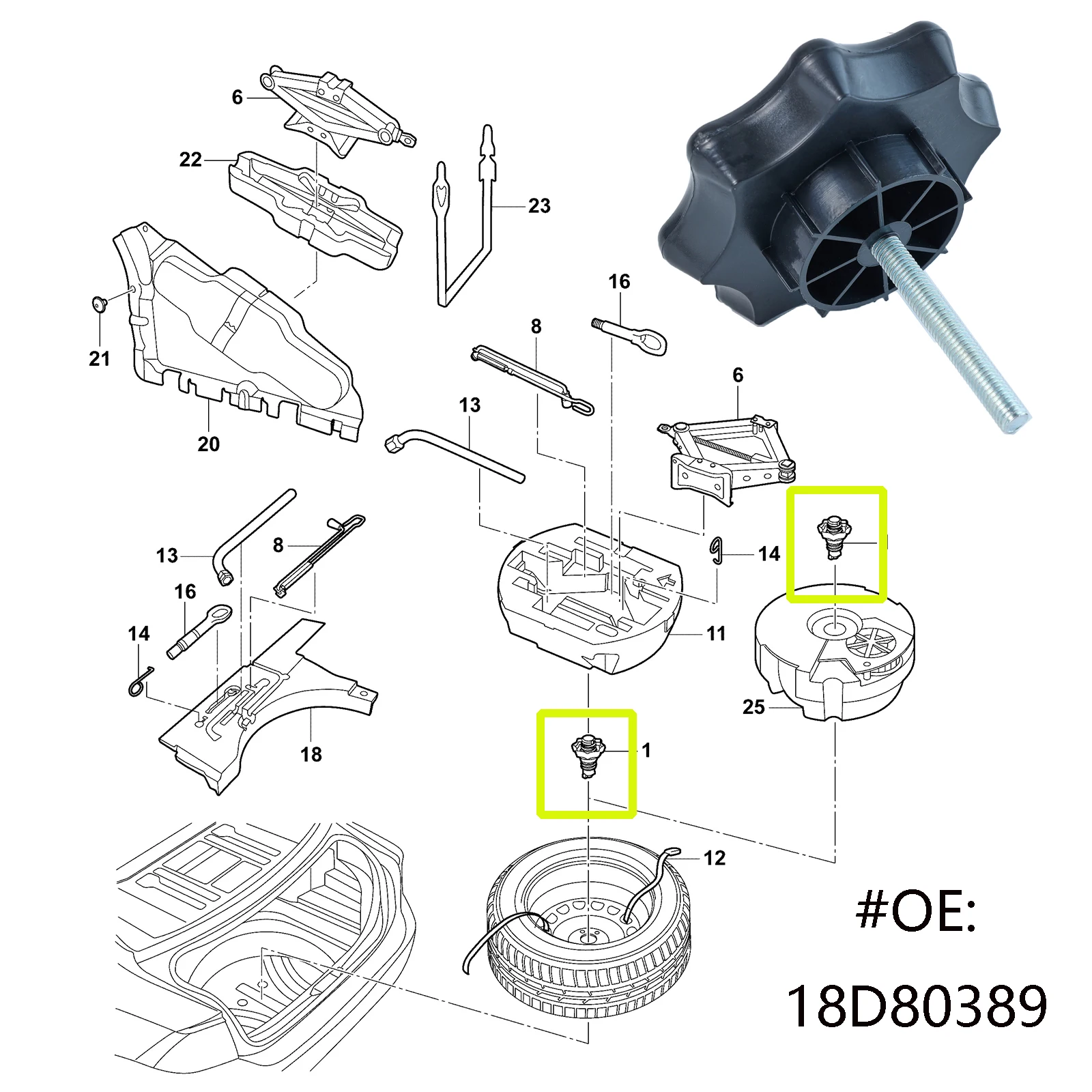 Car Rear Bolt Adapter For VW Golf MK4 etc.