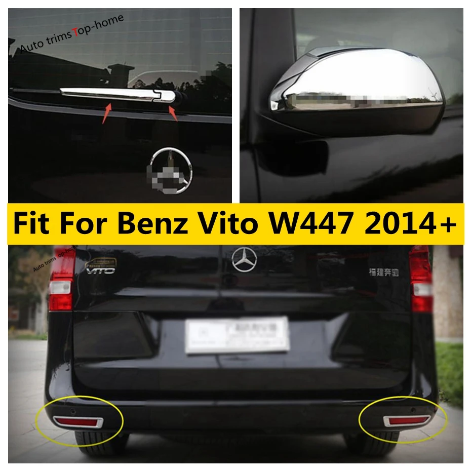 

Car Rearview Mirror / Rear Window Wiper / Fog Lights Lamps Cover Trim For Mercedes-Benz Vito W447 2014 - 2021 Accessories Chrome