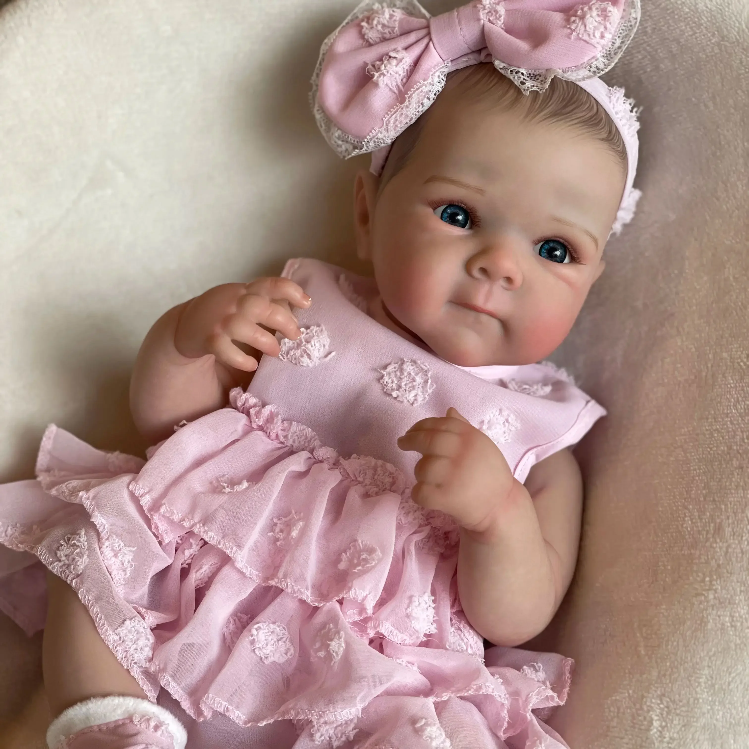45CM Reborn Doll for Kids - Lovely  Girl Full Body Soft Vinyl with Painted Hair Real Looking Baby Doll Finished DOll