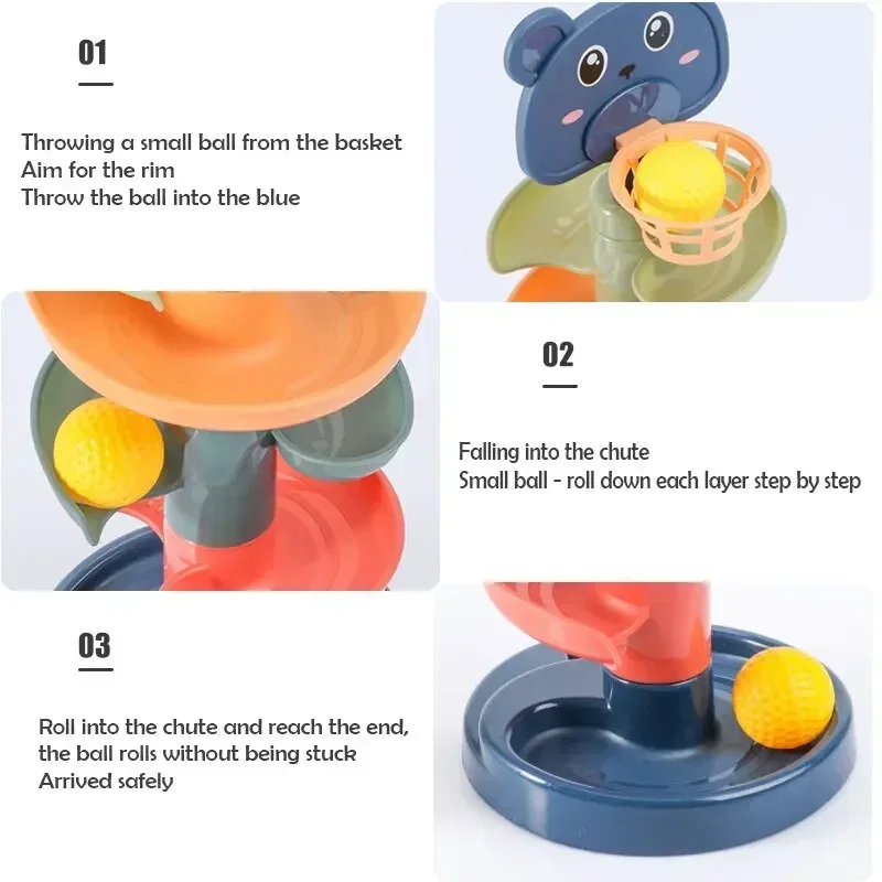 Baby Ball Drop and Rolling Ball Pile Tower Toys Early Educational Toy Rotating Track Toy for Toddler Stacking Toy For Kids Gifts 4