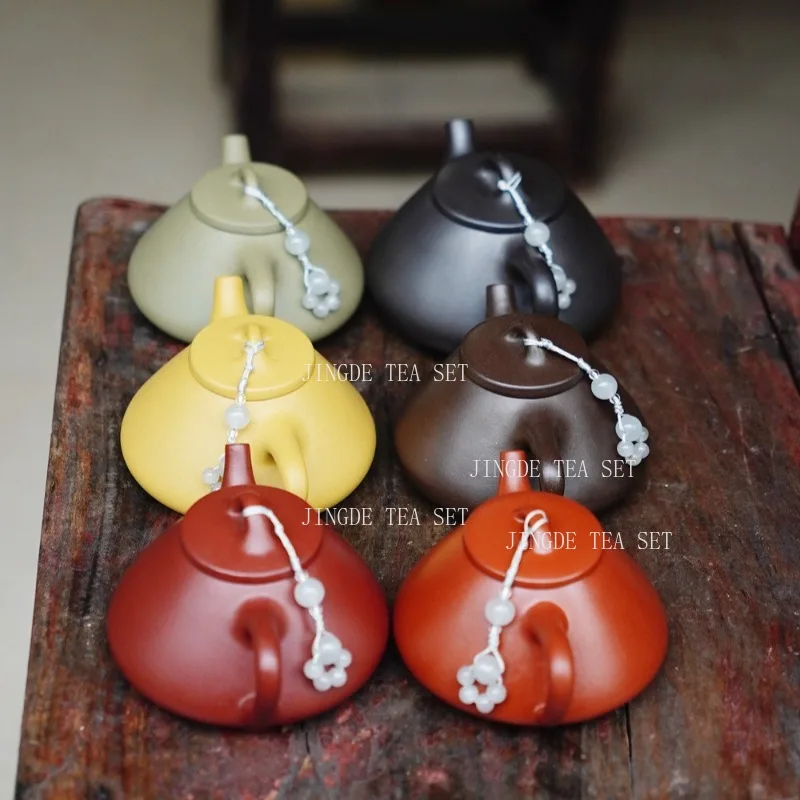 200ml Authentic Yixing Purple Clay Tea Pot Hand-painted Zhu Mud Stone Scoop Teapot Filter Beauty Tea Infuser Custom Tea Set