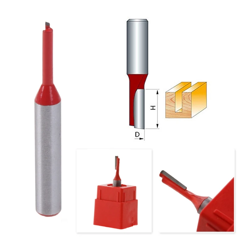 

1/4" Shank 1/8" Blade Straight Carbide Single Flute Tipped Router Bit Cutter Hot DropShipping