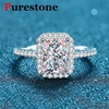 Emerald and Radiant Moissanite Diamond Rings for Women Bridal Original 925 Sterling Silver Moissanite Diamond Rings for Women